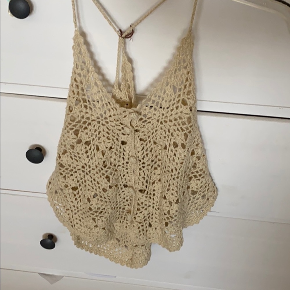 Mesh off white/beige top